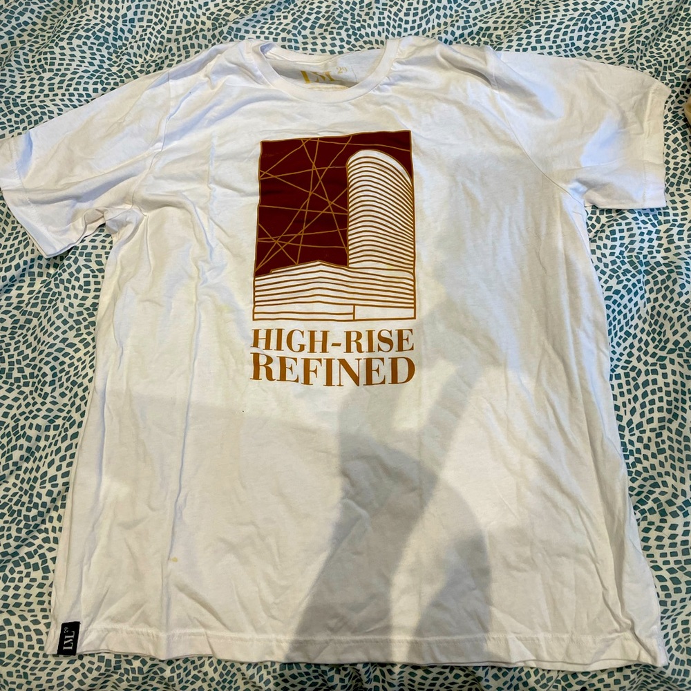 White t-shirt w/ print design